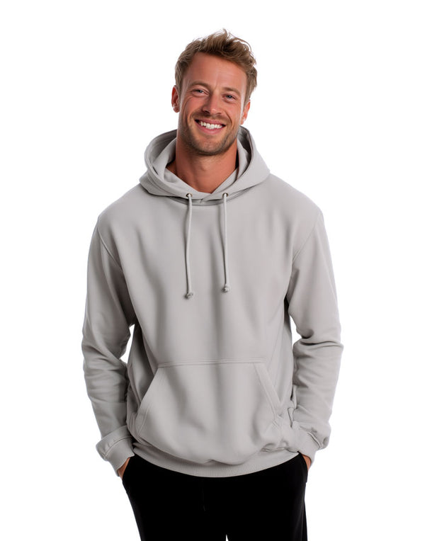 JH001 AWDis College Unisex MoondustGrey Hoodie Men's Front View