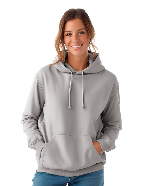 JH001 AWDis College Unisex MoondustGrey Hoodie Women's Front View