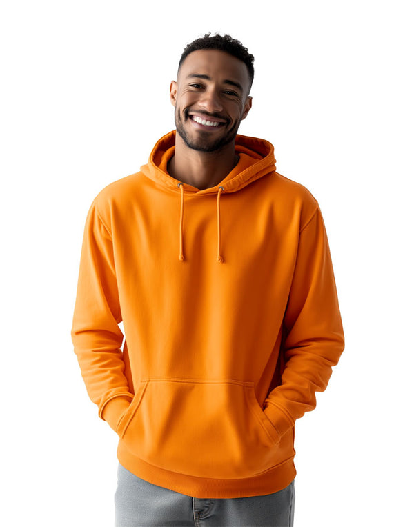 JH001 AWDis College Unisex Pumpkin Pie Orange Hoodie Men's Front View