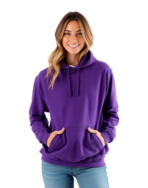 JH001 AWDis College Unisex Purple Hoodie Women's Front View