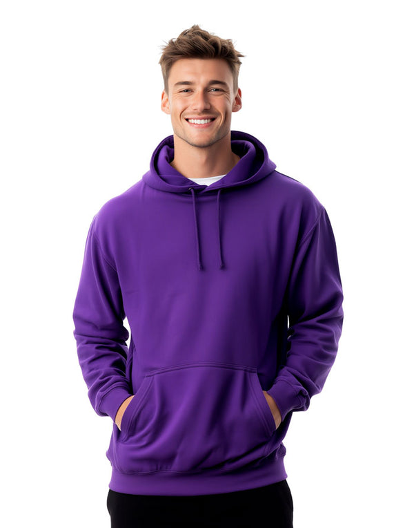 JH001 AWDis College Unisex Purple Hoodie Men's Front View