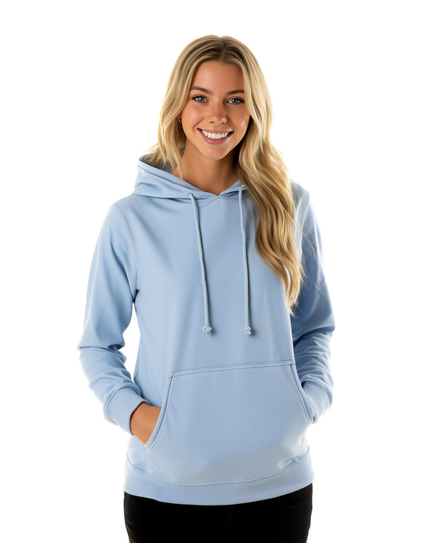 JH001 AWDis College Unisex Sky Blue Hoodie Women's Front View