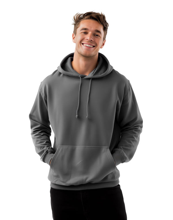 JH001 AWDis College Unisex Steel Grey Hoodie Men's Front View