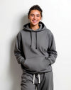 JH001 AWDis College Unisex Steel Grey Hoodie Women's Front View