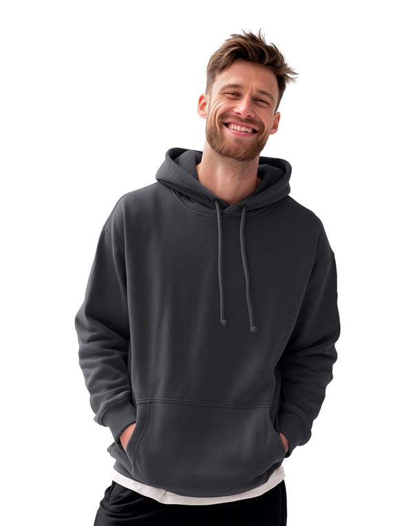 JH001 AWDis College Unisex Storm Grey Hoodie Men's Front View