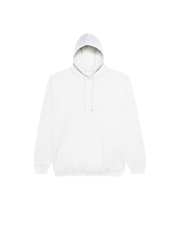 JH001 AWDis College Unisex White Hoodie Flat View