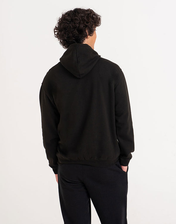 JH001 AWDis College Unisex Black Hoodie Back View