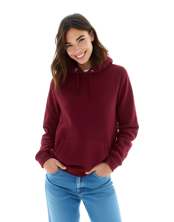 JH001F AWDis Women's Hoodie BurgundyFront View