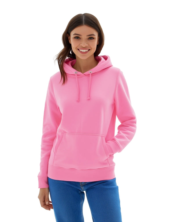 JH001F AWDis Women's Hoodie Candyfloss PinkFront View