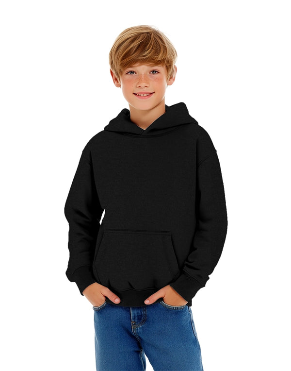 JH001J AWDis Kids Hoodie Black Smoke Front View