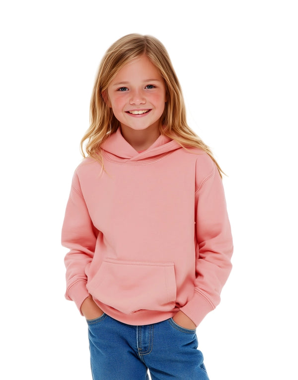 JH001J AWDis Kids Hoodie Dusty Pink Front View