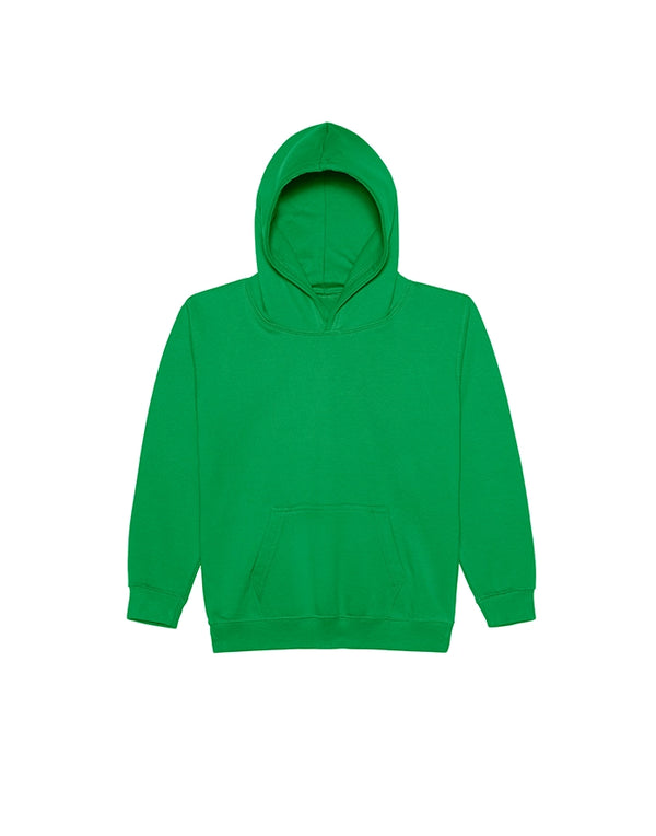 JH001J AWDis Kids Hoodie Kelly Green Flat View