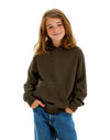 JH001J AWDis Kids Hoodie Olive Green Front View