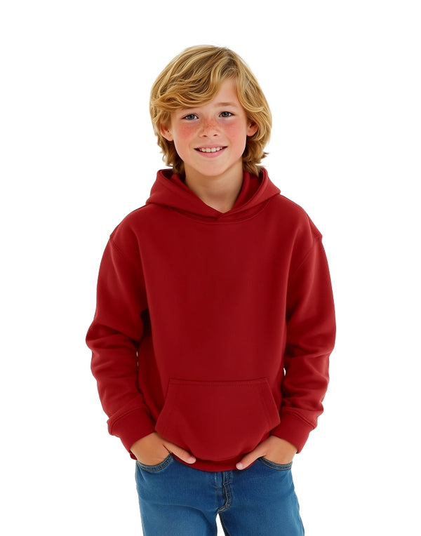 JH001J AWDis Kids Hoodie Red Chilli Front View
