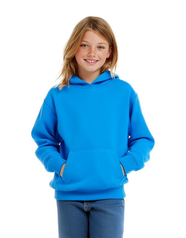 JH001J AWDis Kids Hoodie Sapphire Blue Front View