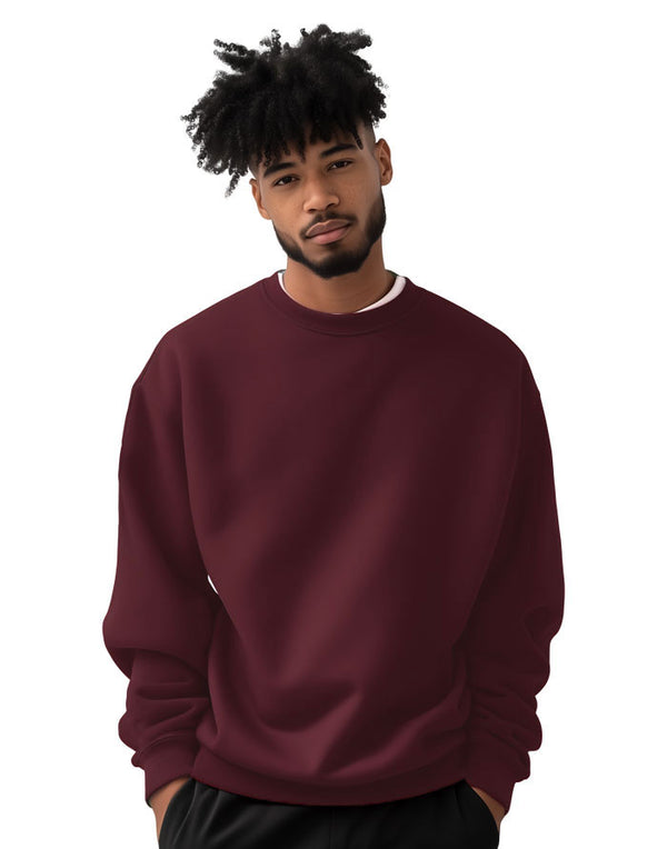 JH030 AWDis Sweatshirt in Burgundy Men's Front View