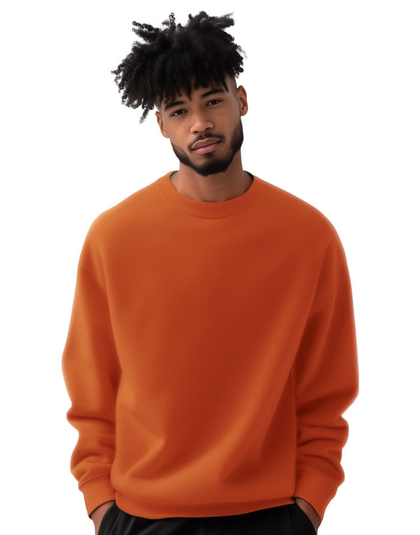 JH030 AWDis Unisex Sweatshirt in Burnt Orange Men's Front View