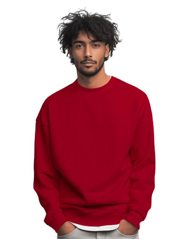 JH030 AWDis Sweatshirt in Fire Red Men's Front View