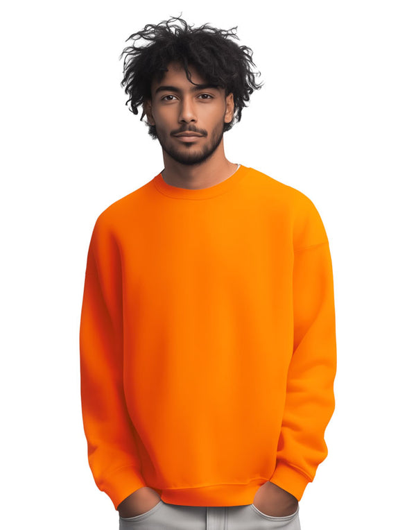 JH030 AWDis Sweatshirt in Orange Crush Unisex Front View
