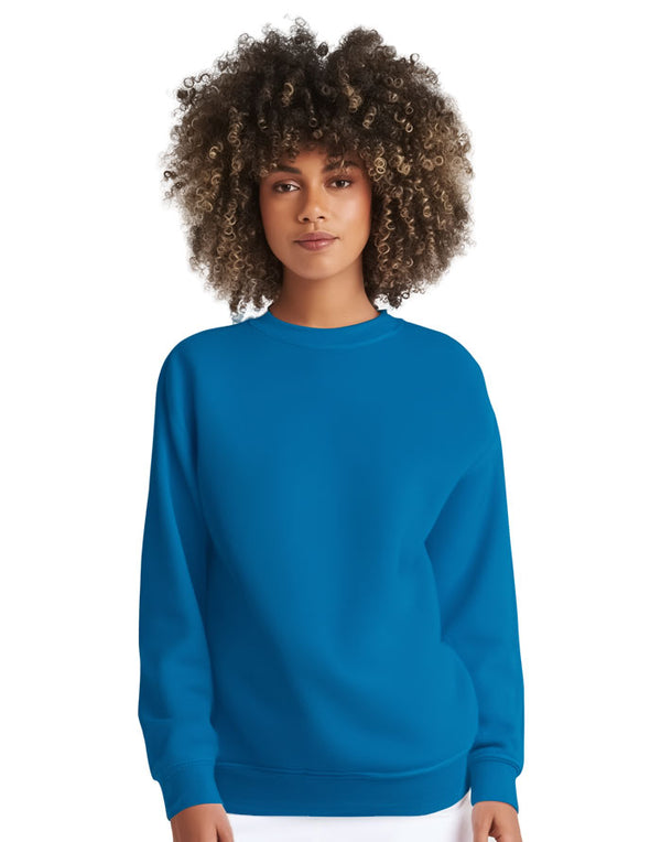 JH030 AWDis Unisex Sweatshirt in Sapphire Women's Front View