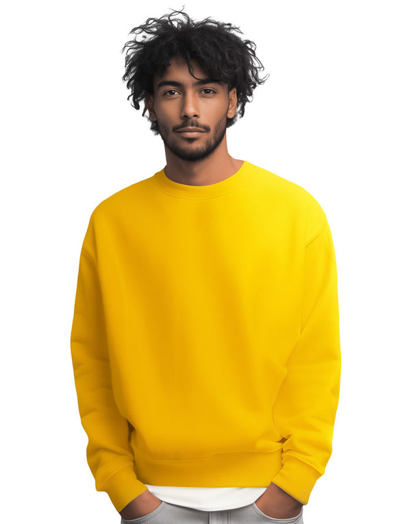 JH030 AWDis Unisex Sweatshirt in Sun Yellow Men's Front View