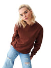JH030 AWDis Unisex Sweatshirt in Chocolate Fudge Brownie Women's Front View