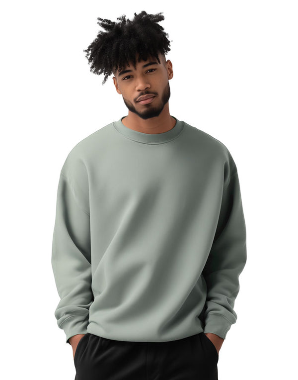 JH030 AWDis Unisex Sweatshirt in Dusty Green Men's Front View