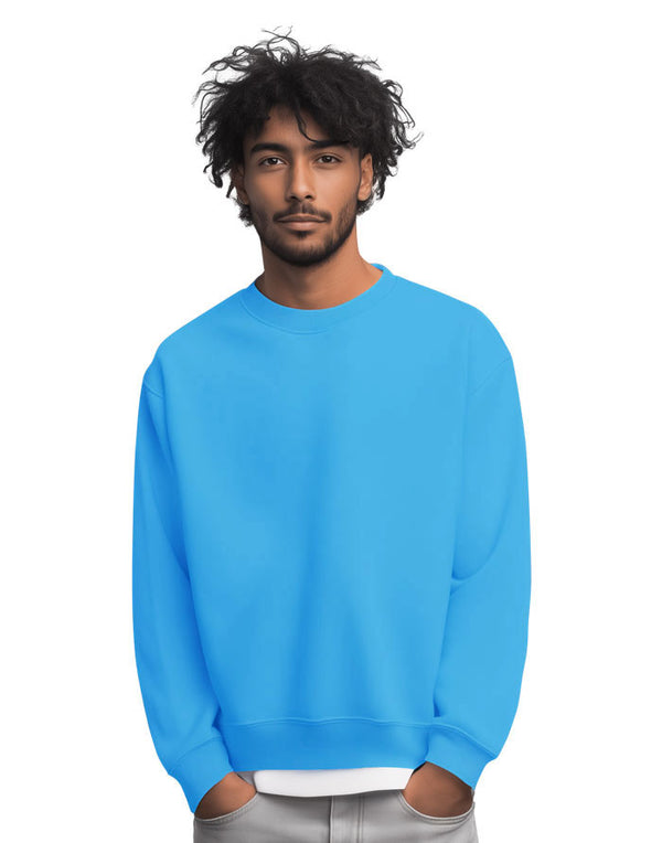 JH030 AWDis Sweatshirt in Hawaiian Blue Men's Front View