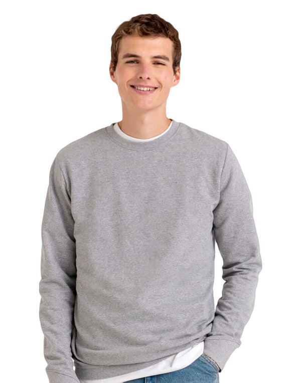 JH030 AWDis Unisex Sweatshirt in Heather Grey Men's Front View
