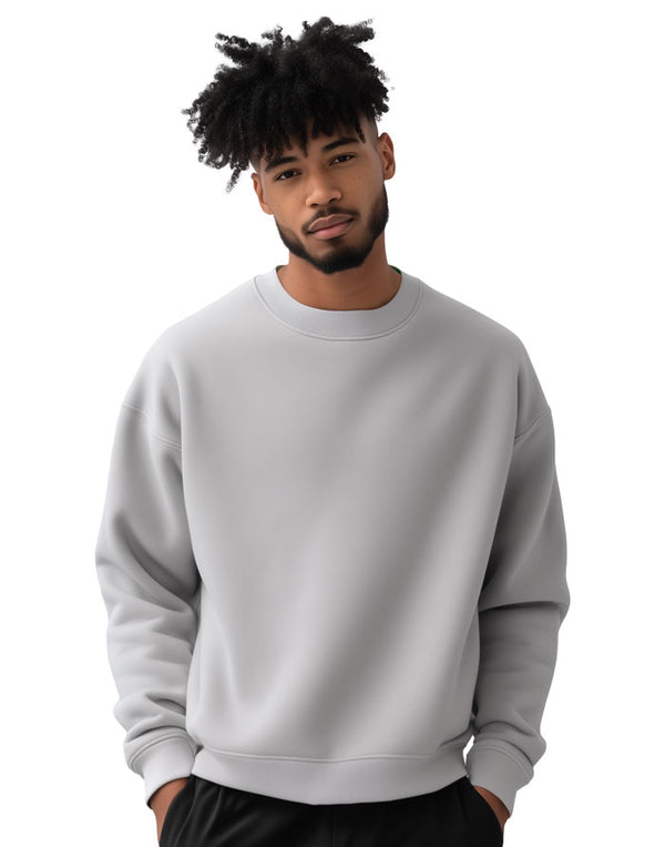 JH030 AWDis Unisex Sweatshirt in Moondust Men's Front View