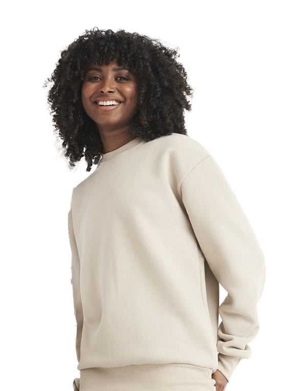 JH030 AWDis Unisex Sweatshirt in Natural Stone Women's Front View