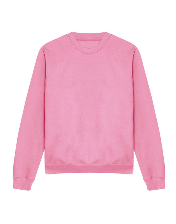 JH030 AWDis Sweatshirt in Candyfloss Pink Flat Front View