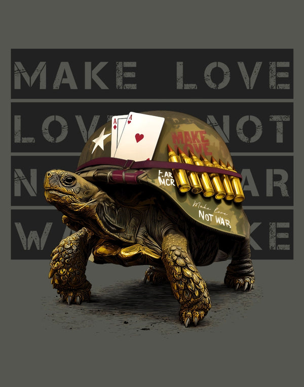 Make Love Not War Tortoise T-Shirt Design