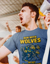 Warrington Wolves T-shirt - Run With Wolves Or Get Run Down Rugby T-Shirt Front View