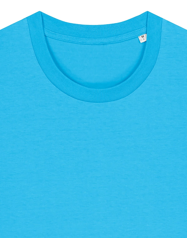 STTU169 Stanley Stella Creator 2.0 T-shirt in Aqua Blue Detail Close Front View