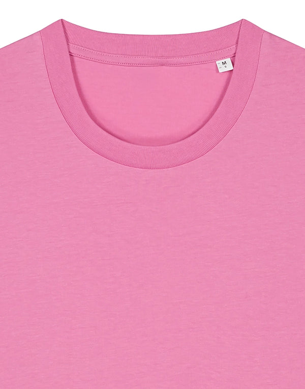 STTU169 Stanley Stella Creator 2.0 T-shirt in Bubble Pink Closeup Front View