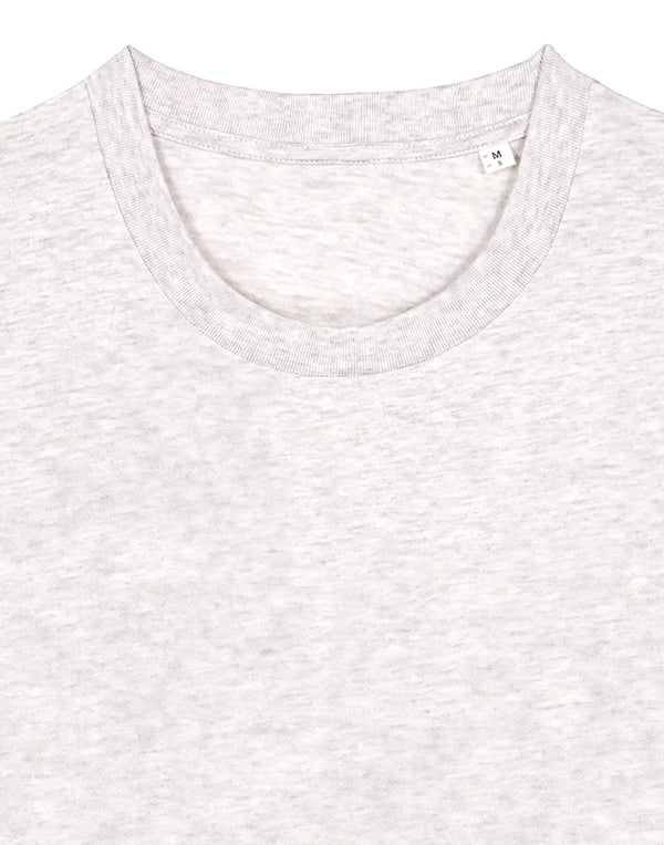 STTU169 Stanley Stella Creator 2.0 T-shirt in Cool Heather Grey Close-up Detail Front View