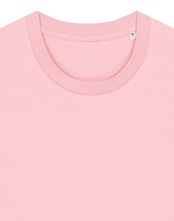 STTU169 Stanley Stella Creator 2.0 T-shirt in Cotton Pink Closeup Detail Front View