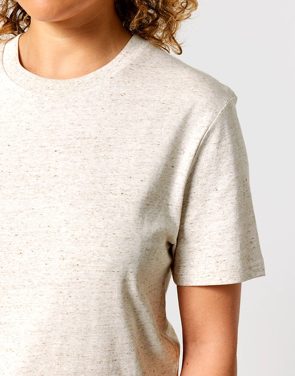STTU169 Stanley Stella Creator 2.0 T-shirt in Eco Heather Close-up Front View