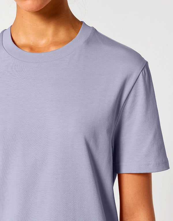 STTU169 Stanley Stella Creator 2.0 T-shirt in Lavender Close-up Front View