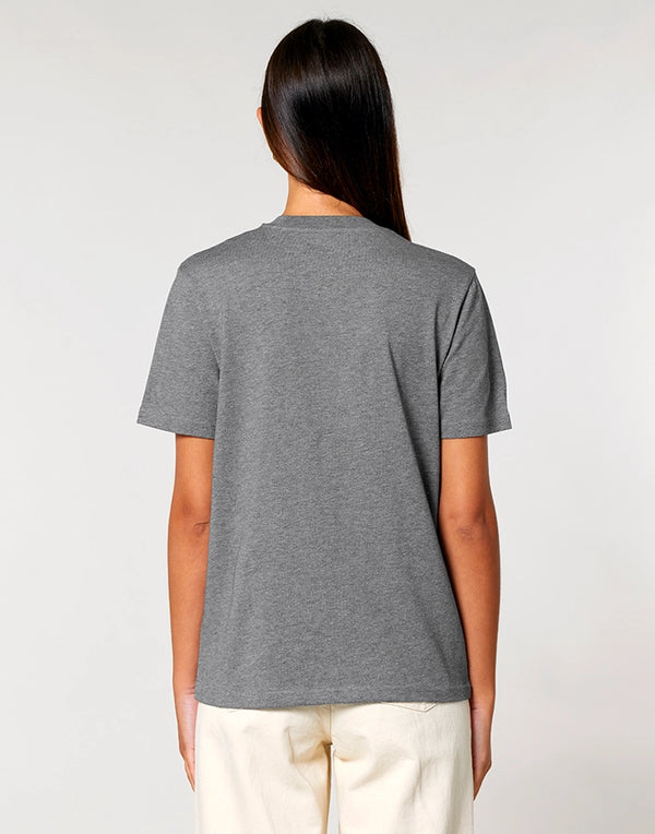 STTU169 Stanley Stella Creator 2.0 T-shirt in Mid Heather Grey Close-up Front View