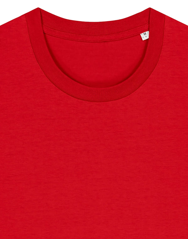 STTU169 Stanley Stella Creator 2.0 T-shirt in Red Close-up Detail Front View