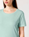 STTW173 Stanley Stella Serena Women's Caribbean Blue T-Shirt Closeup View