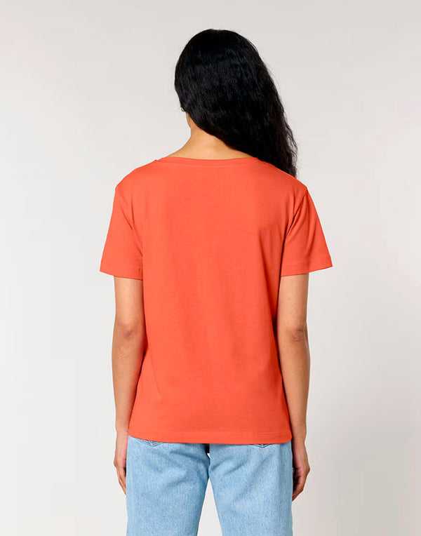 STTW173 Stanley Stella Serena Women's Fiesta Orange T-Shirt Back View