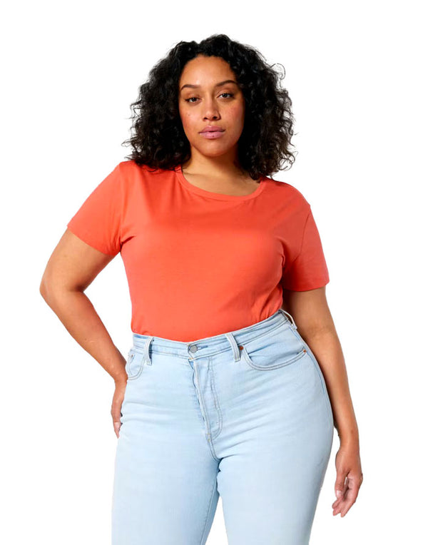 STTW173 Stanley Stella Serena Women's Fiesta Orange T-Shirt Front View
