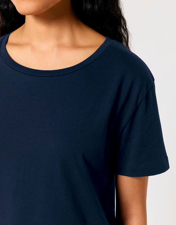 STTW173 Stanley Stella Serena Women's French Navy T-Shirt Closeup View