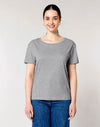 STTW173 Stanley Stella Serena Women's Heather Grey T-Shirt Front View
