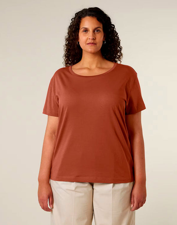 STTW173 Stanley Stella Serena Women's Heritage Brown T-Shirt Front View