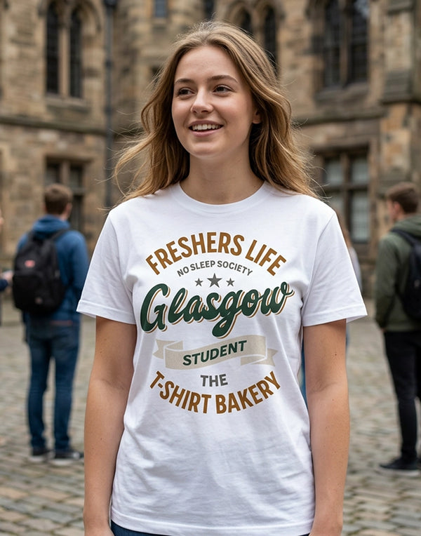 Customisable Freshers Life Glasgow – No Sleep Society T-Shirt (TBS012T)