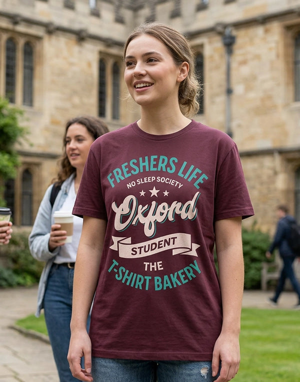 Customisable Freshers Life Oxford – No Sleep Society T-Shirt (TBS001T)
